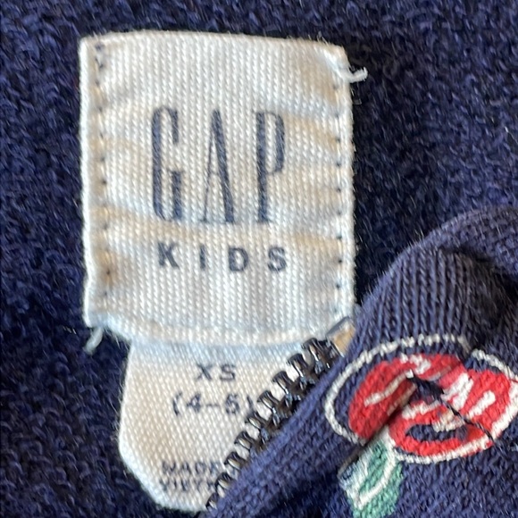 GAP Kids, Blue NYC Apple ๐ Sweatshirt, Used, Size XS 4-5, Zip Up, Pockets - Picture 4 of 6